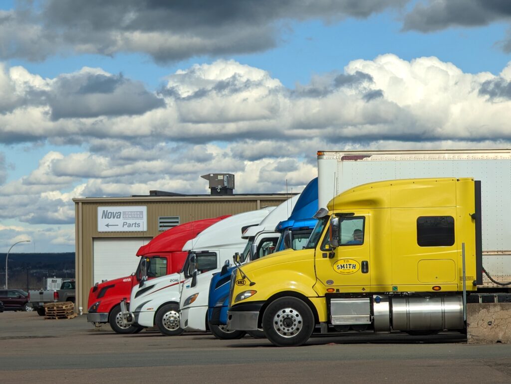 trucks parked